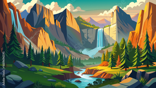 Towering granite peaks and cascading waterfalls define Yosemite National Park in the USA, a sanctuary of wild beauty and glacially carved valleys.
