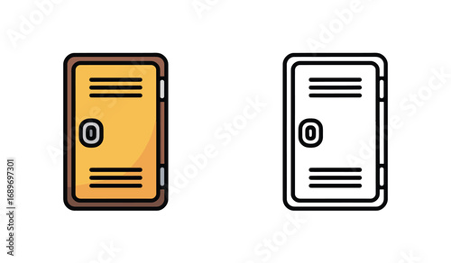 Locker Illustration with Flat Design Style School Equipment and Storage Facility