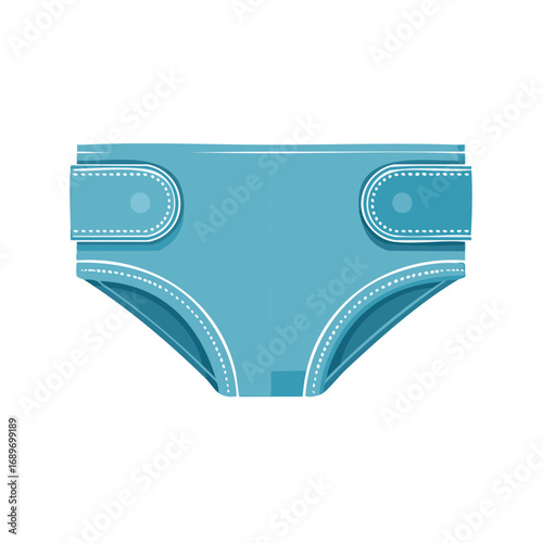 Blue baby diaper illustration simple graphic design concept
