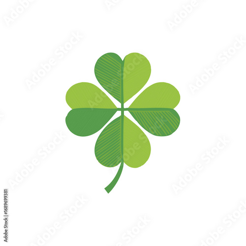Graphic four leaf clover illustration for luck or St Patrick's Day