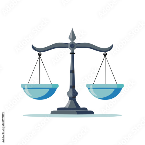 Balanced scales of justice icon representing law, equality, and the legal system
