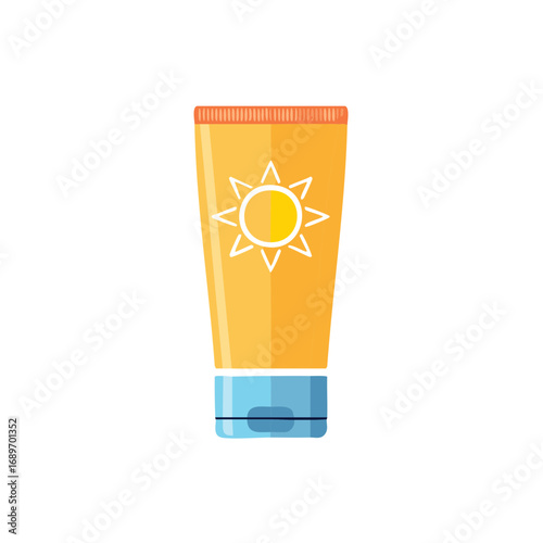 Sunscreen Tube Illustration Sun Protection Essential for Summer Activities