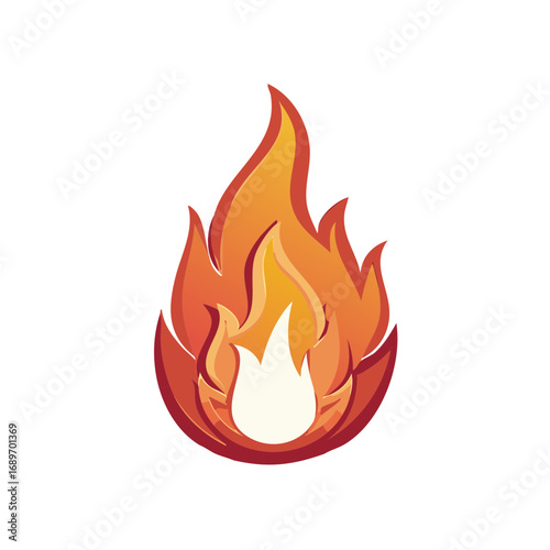 Stylized Fiery Flames with Warm Orange and Red Tones