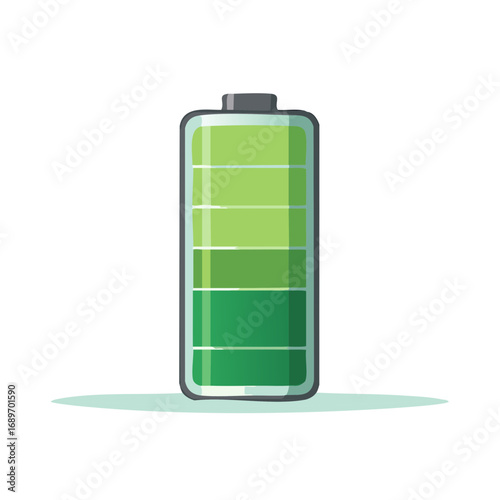 Battery charge level icon, vector illustration of energy meter