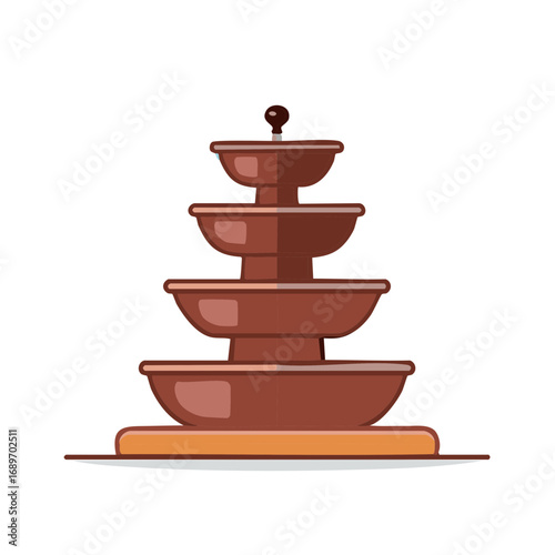 Chocolate fountain illustration, dessert element, sweets and treats, vector design.