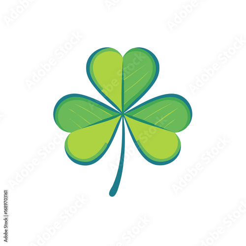 Vibrant green shamrock clover illustration symbolizing luck and Irish tradition