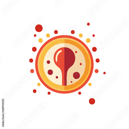 Abstract illustration of a blood vessel cross section and cholesterol build up