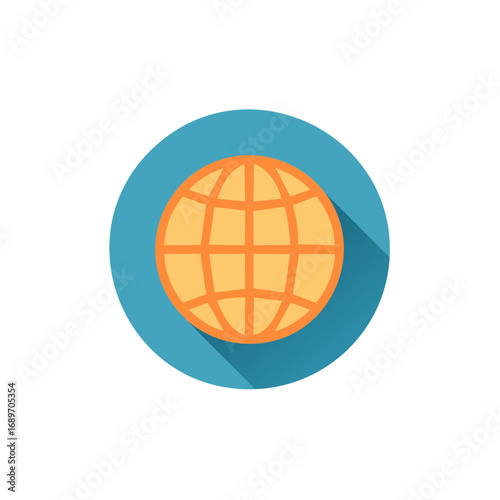Globe Icon Illustration World Geography Global Symbol Earth Worldwide Network Round Element