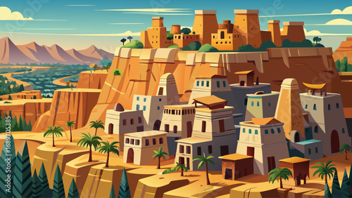 The Cliff of Bandiagara in Mali combines sandstone escarpments with Dogon villages, where traditional architecture merges seamlessly into natural terrain.