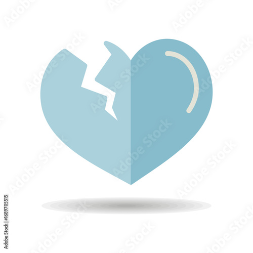 Broken heart vector isolated icon