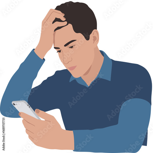 Handsome young businessman holding his mobile phone to his head with an expression of intense stress from a difficult business call