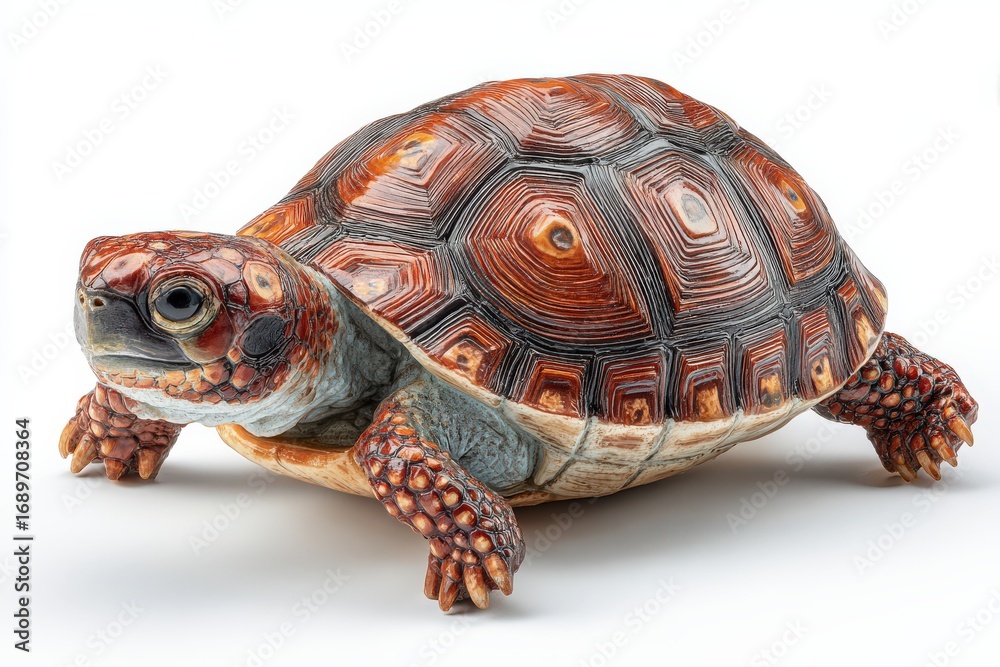 Fototapeta premium Detailed View of Realistic Turtle Figurine with Intricate Shell Patterns and Vivid Colors