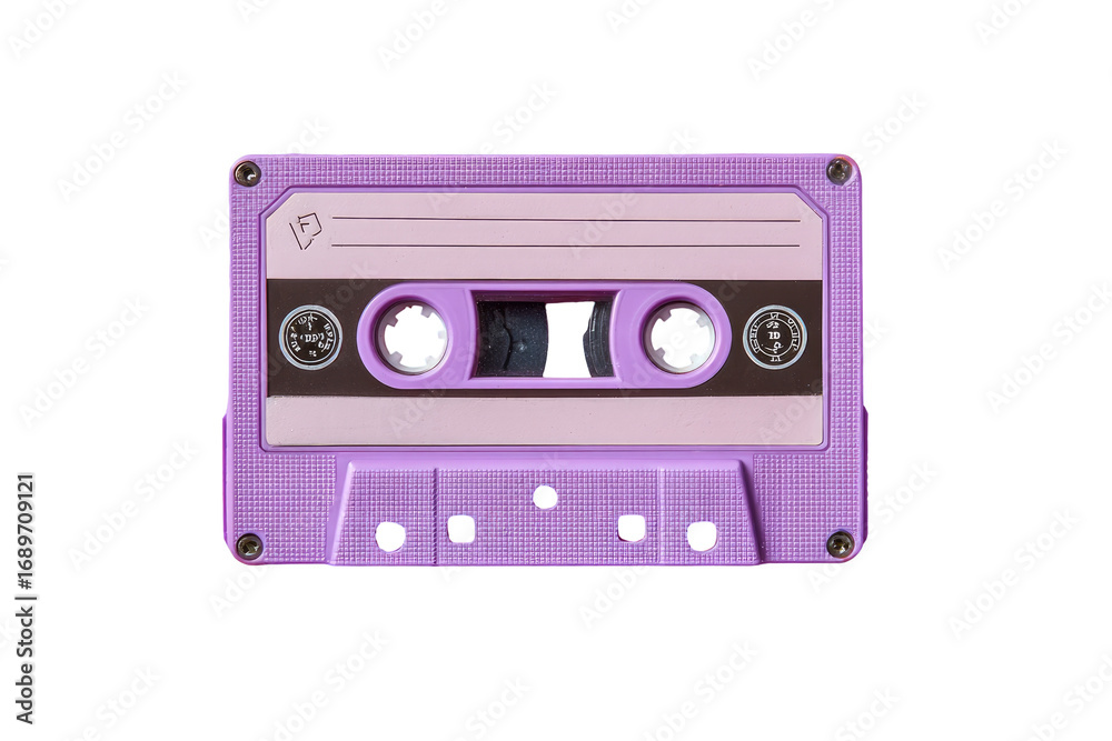 Fototapeta premium Lavender cassette tape, close-up