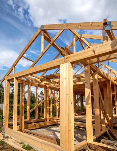 Wallpaper Mural Wooden house under construction (3) Torontodigital.ca