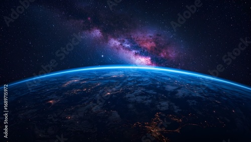 Earth’s Beauty from Space with the Milky Way