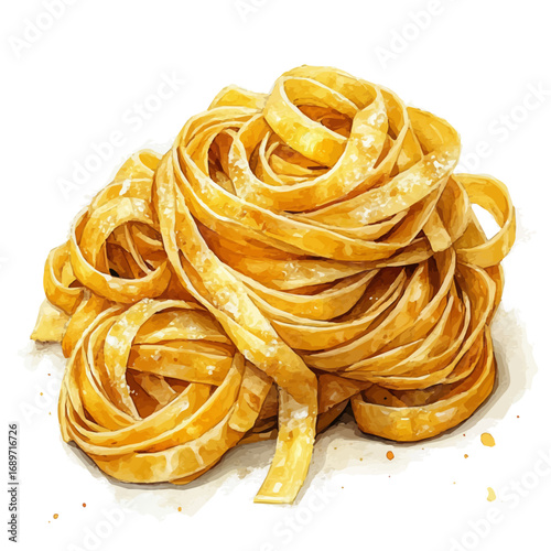 watercolor of Pasta, vector, isolated on a white background.