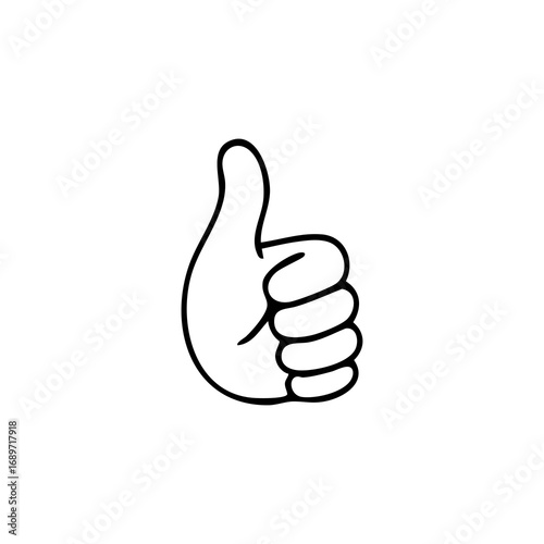 Simple black outline drawing of a hand giving a thumbs-up