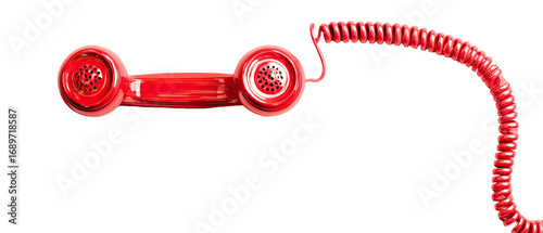 Red corded telephone handset (1)