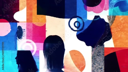 Abstract shapes people art