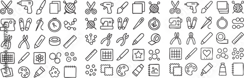 Craft Supplies Icons Set 4.