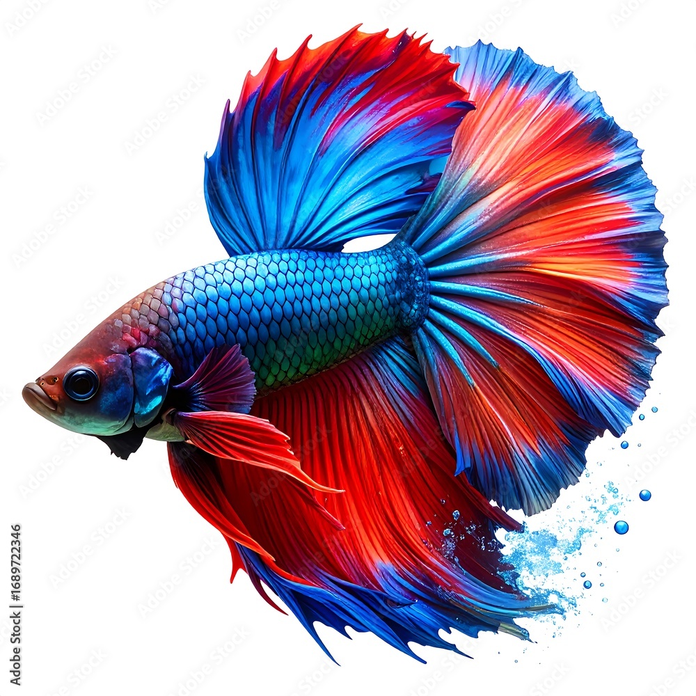 Fototapeta premium Vibrant betta fish in motion