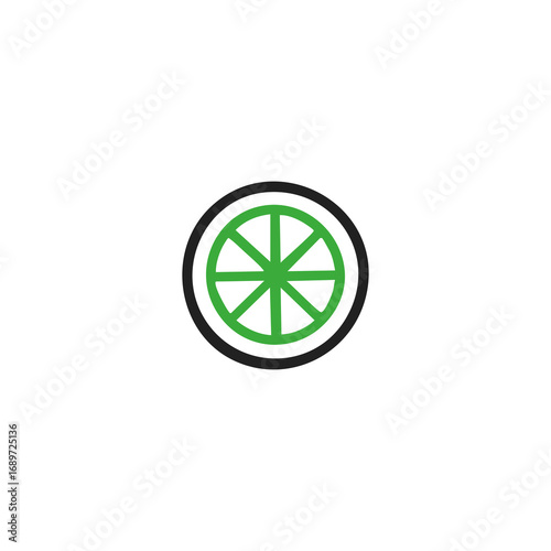 Simple green circle segmented graphic