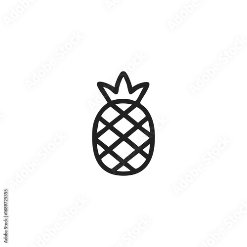 Simple black line drawing of a pineapple