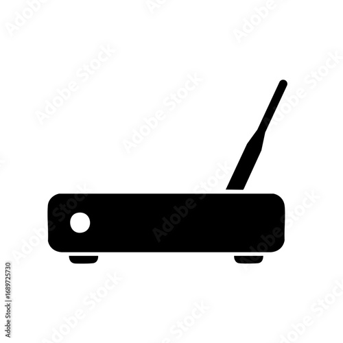Sleek wireless router icon symbolizing fast internet connectivity and modern technology solutions