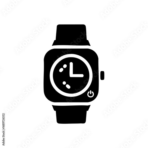 Modern smartwatch icon featuring time and power button, perfect for tech and lifestyle projects.