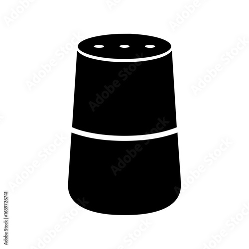 Sleek smart speaker cylinder design, modern technology icon for smart homes and voice assistants