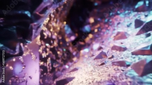 Abstract mineral crystals closeup