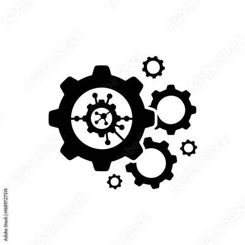 Dynamic interconnected gears symbolizing complex systems and technological progress