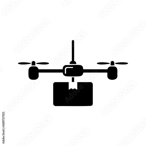 Modern drone swiftly delivering package symbolizing future logistics and efficient delivery services