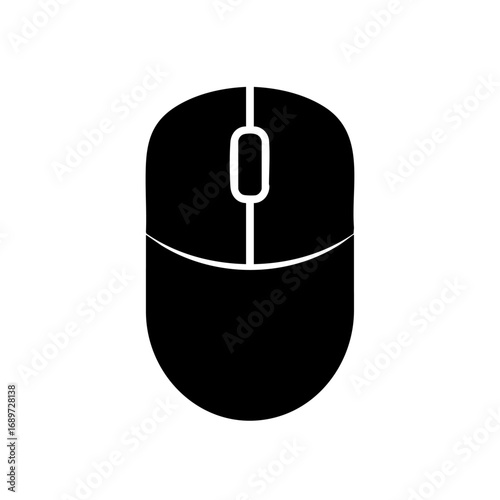 Sleek black computer mouse icon with clean lines for modern digital interfaces