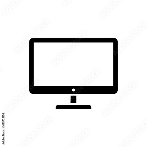 Sleek modern computer monitor icon displaying blank screen for creative use and digital content creation