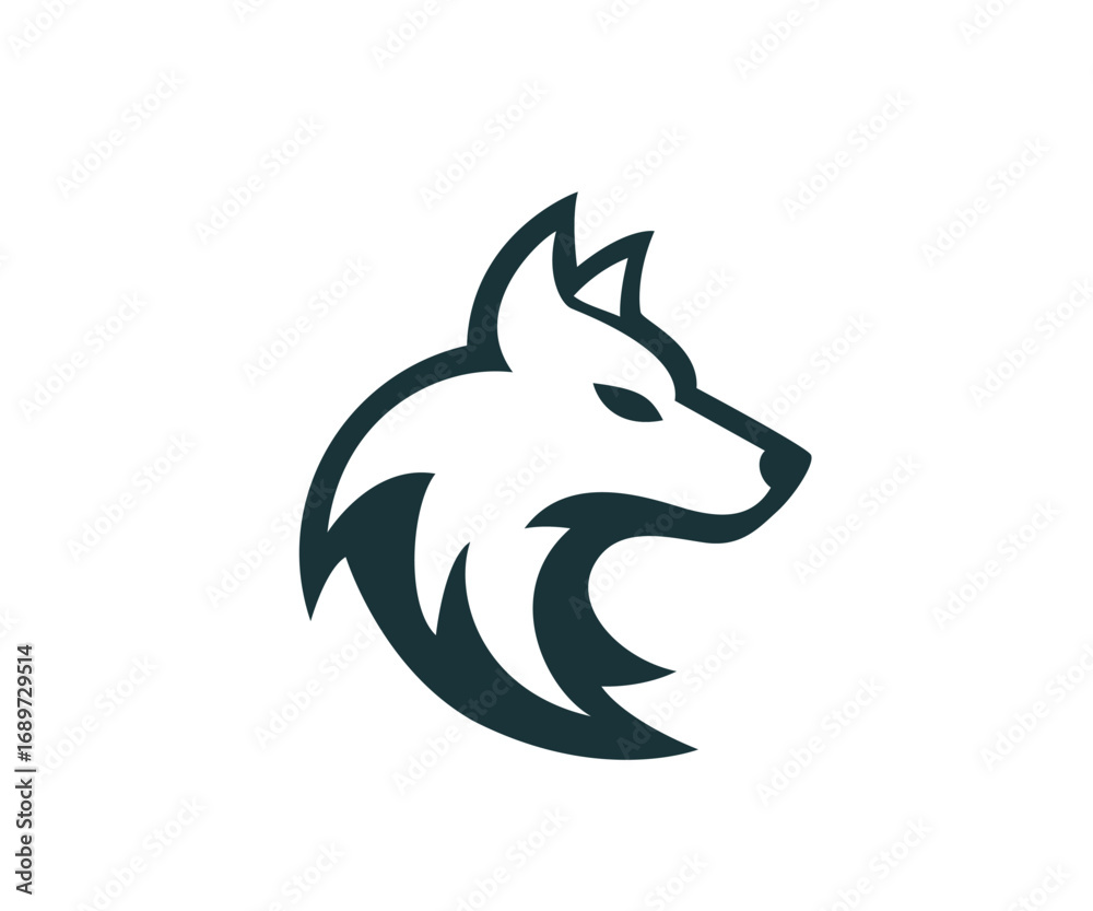 Naklejka premium Wolf Head logo