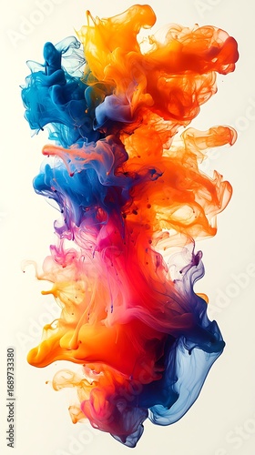 Colorful smoke clouds blue red wallpaper