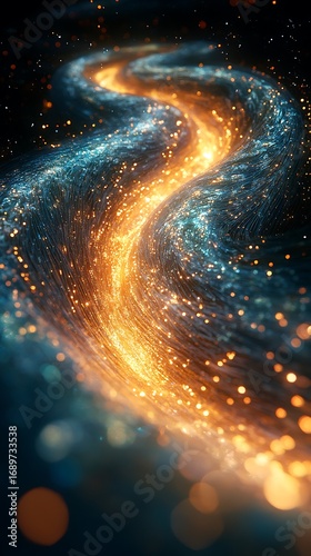 Cosmic energy glowing path sparkle wallpaper