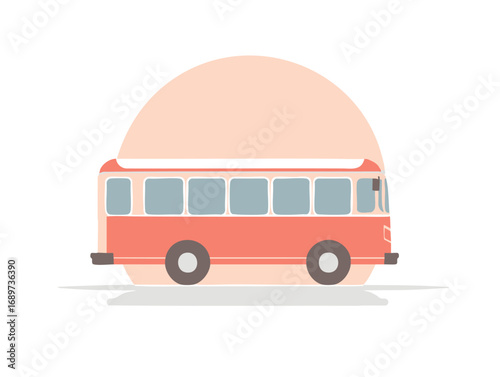 Retro Bus Illustration Vintage Transportation Design