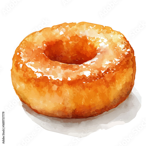 watercolor vector of Kunafa, isolated on a white background.