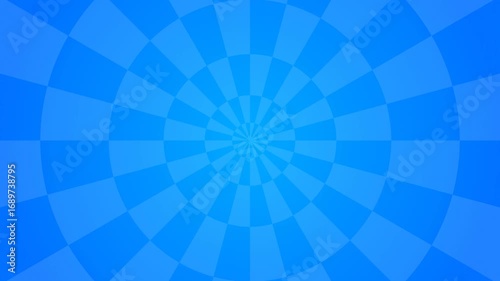 Blue Sunburst Animation Background | Retro Radiant Rays with Checkerboard Pattern