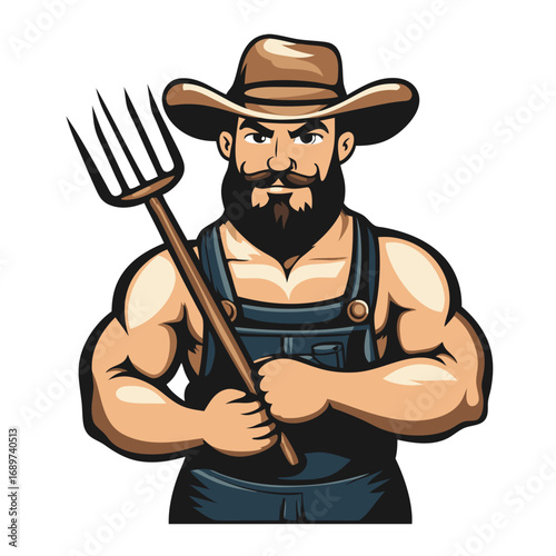 Farmer Mascot Logo

