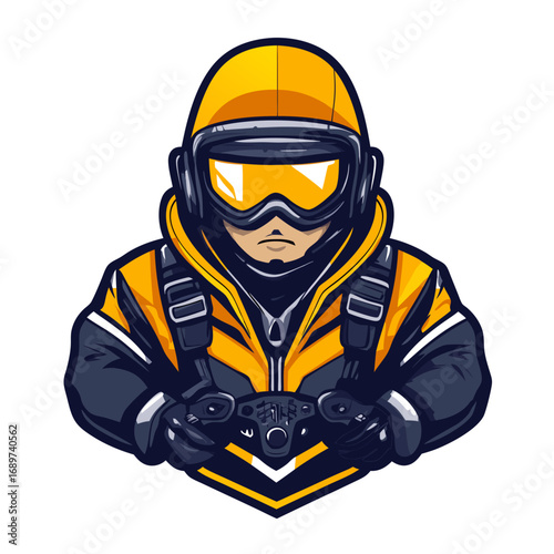 Worker Helmet Mascot Logo
