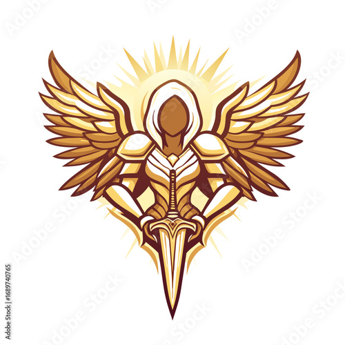 Angel Emblem Mascot Logo
