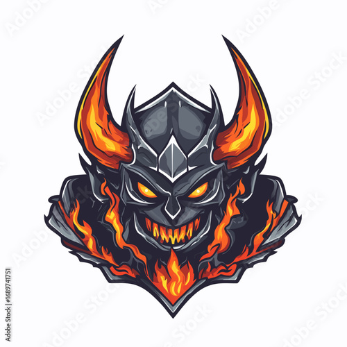Demon Skull Mascot Logo
