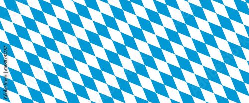 Bavarian Flag Blue and White Argyle Vector Pattern. Oktoberfest Background. Seamless Tile Included in EPS File.