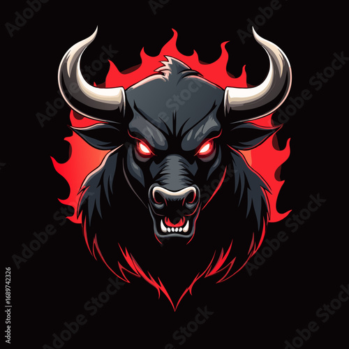 Bull Demon Mascot Logo
