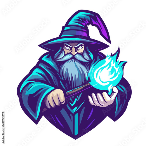 Old Wizard Mascot Logo