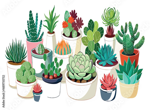A vibrant collection of assorted succulent plants