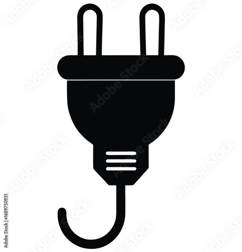 Modern flat design illustration of an electrical plug